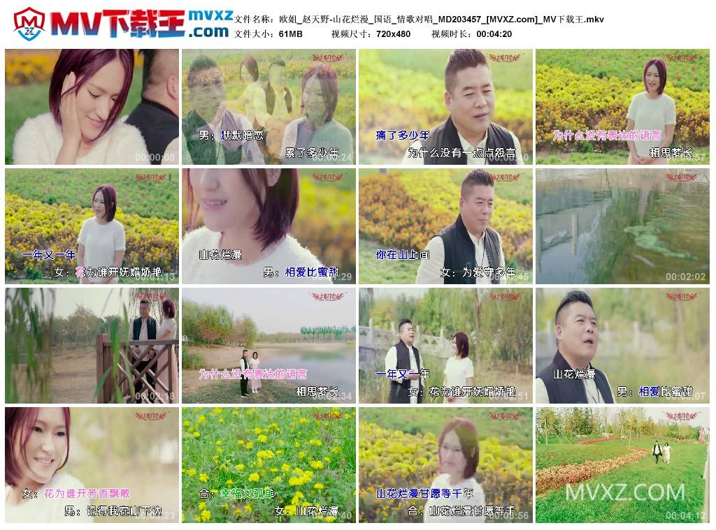 欧姐_赵天野-山花烂漫_国语_情歌对唱_MD203457